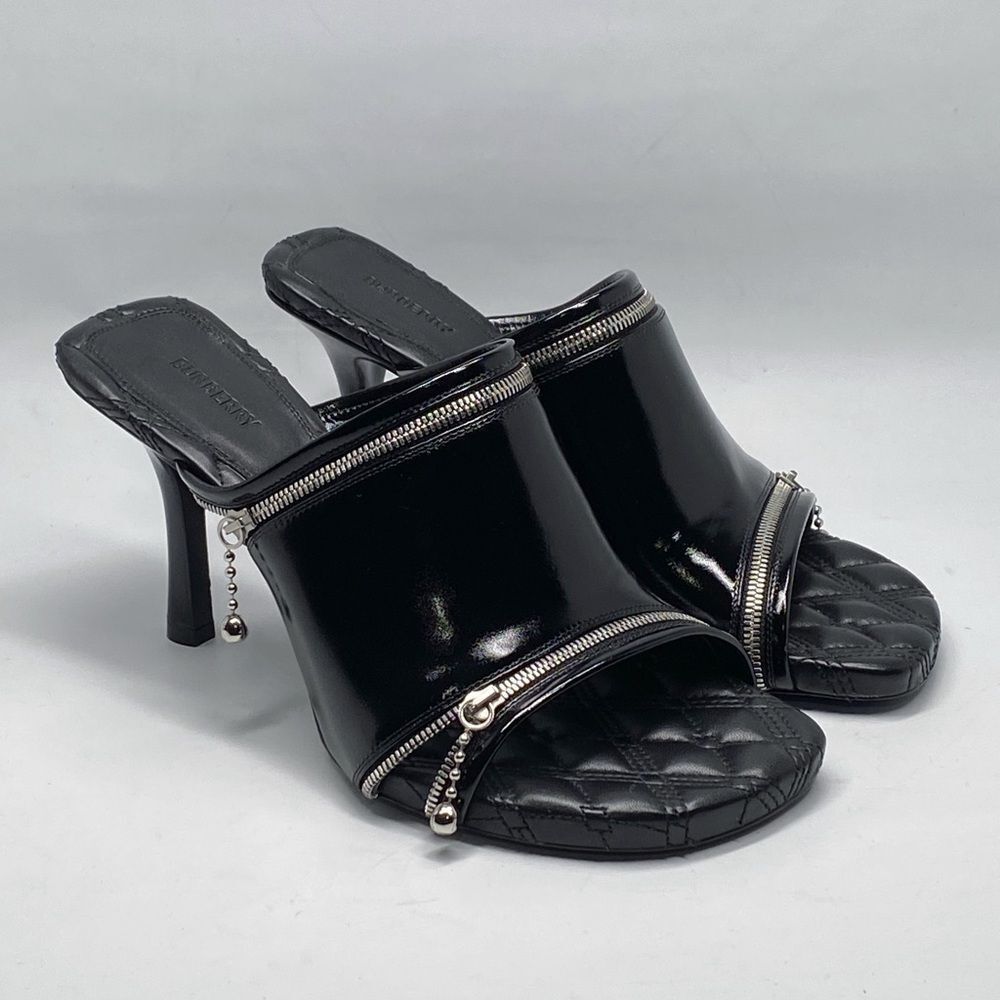 Burberry Peep High Heel Slide Sandals size 39